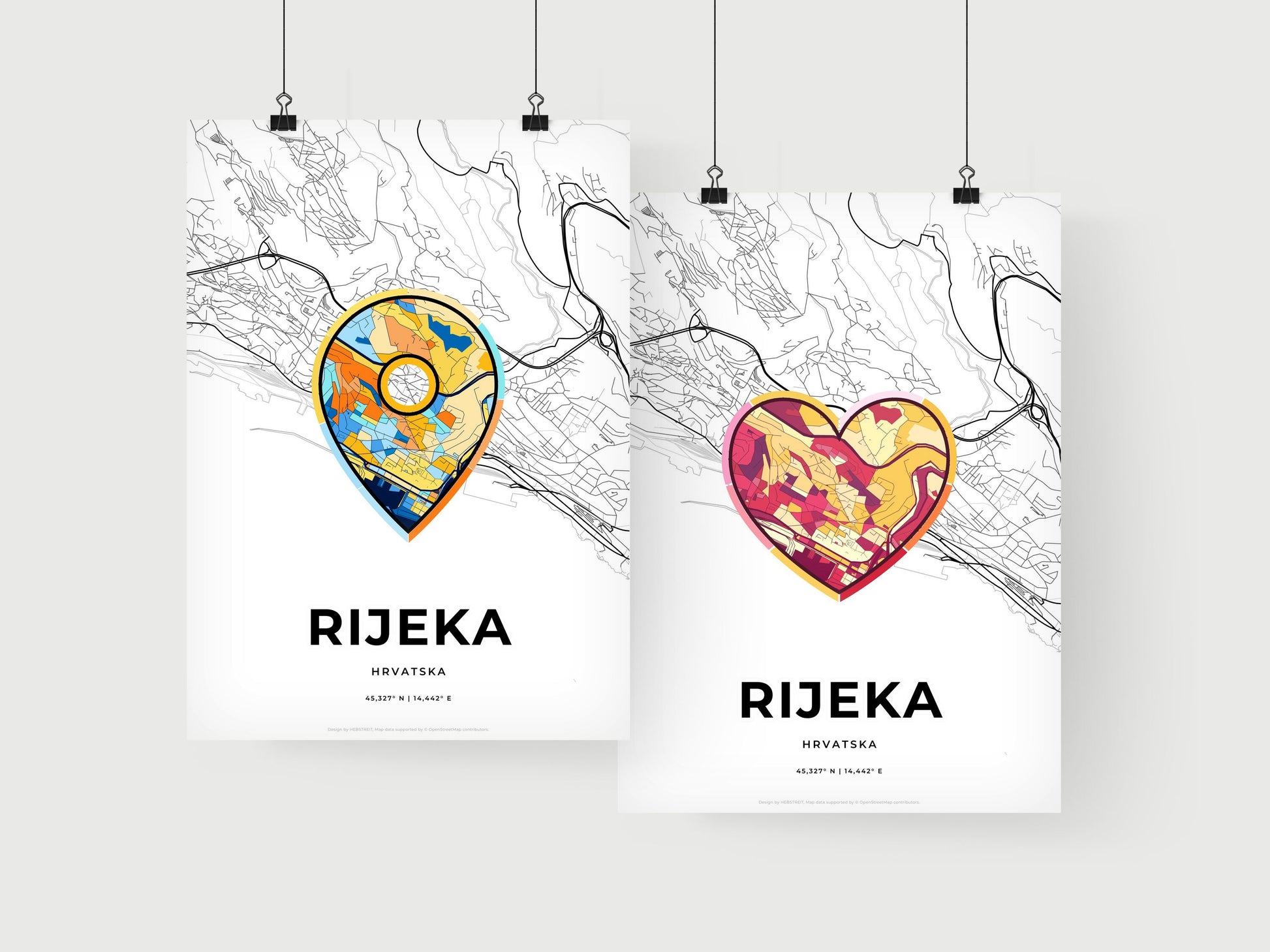 Rijeka Croatia art print for couples