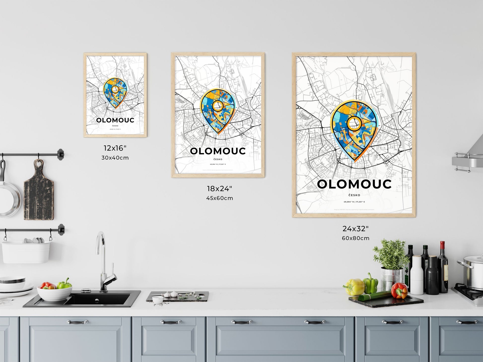 Olomouc Czechia art map size chart