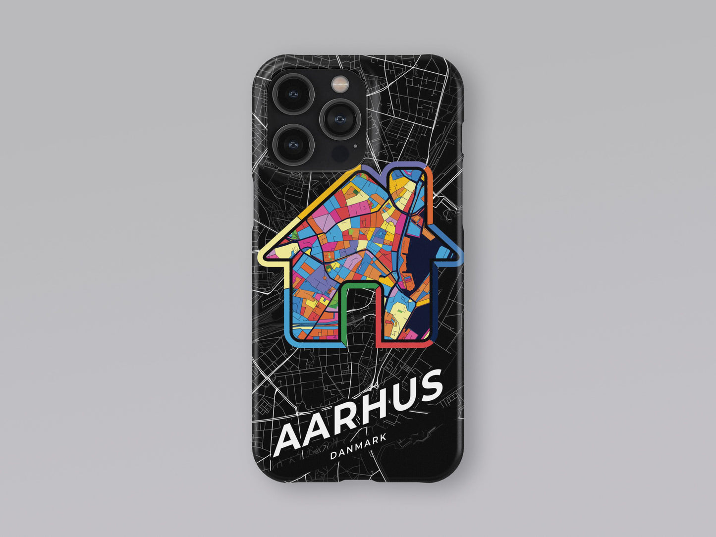 Aarhus Danmark slim phone case with colorful icon. Birthday, wedding or housewarming gift. Couple match cases. 3