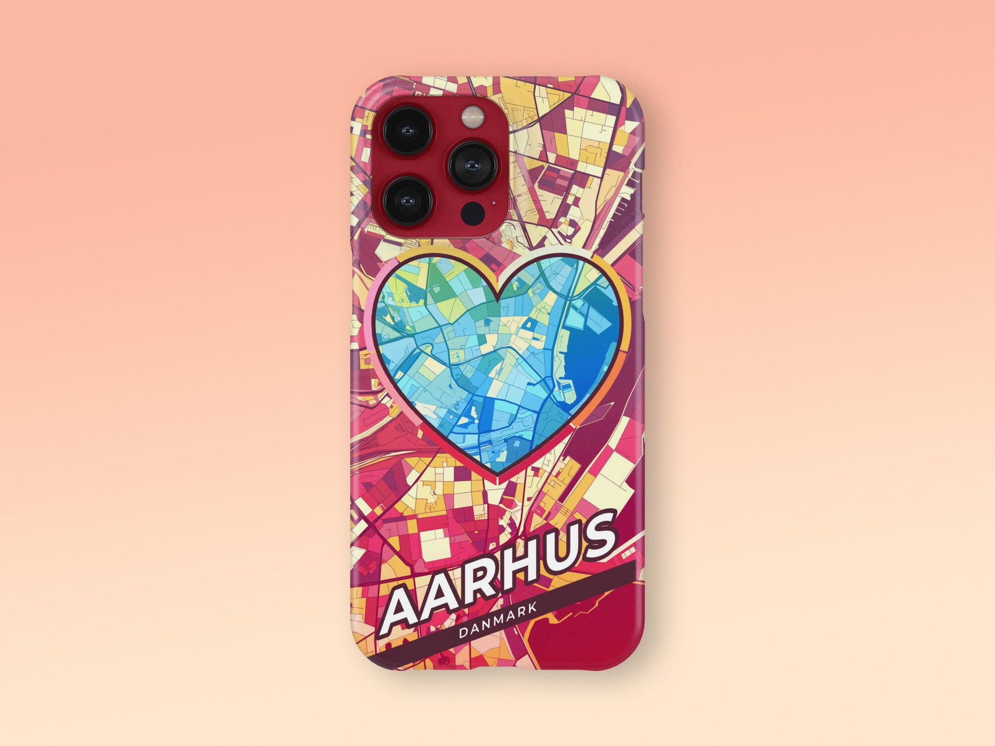 Aarhus Danmark slim phone case with colorful icon. Birthday, wedding or housewarming gift. Couple match cases. 2