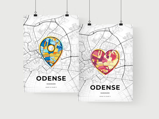 Odense Denmark art print for couples