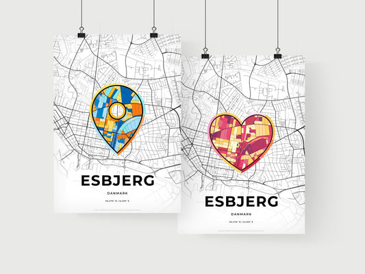 Esbjerg Denmark art print for couples