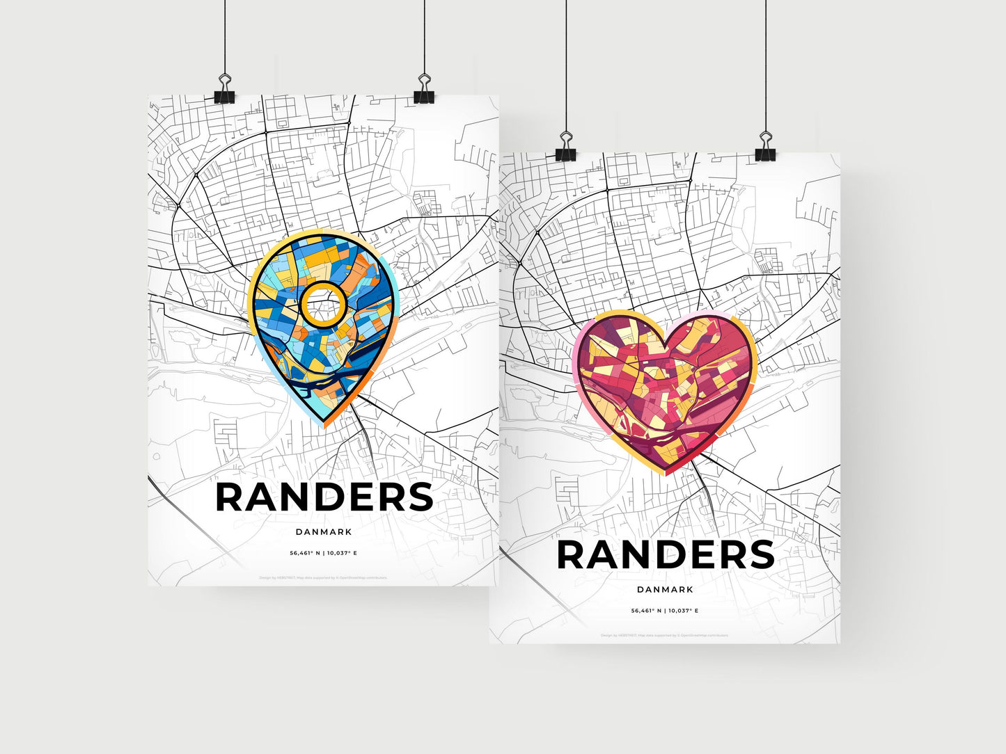 Randers Denmark art print for couples