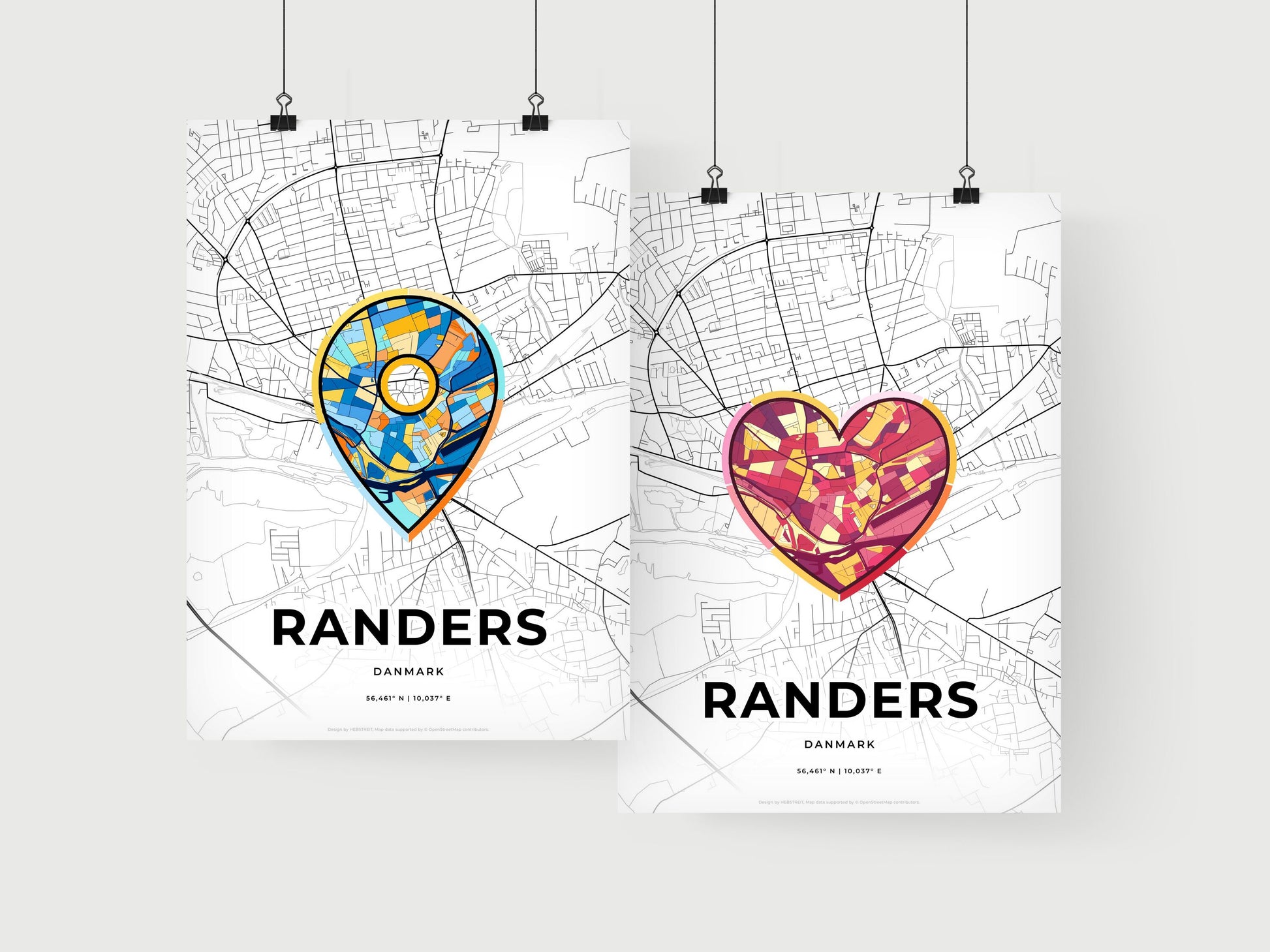 Randers Denmark art print for couples
