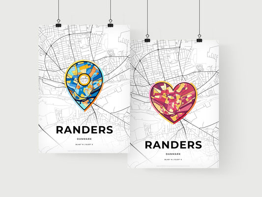 Randers Denmark art print for couples