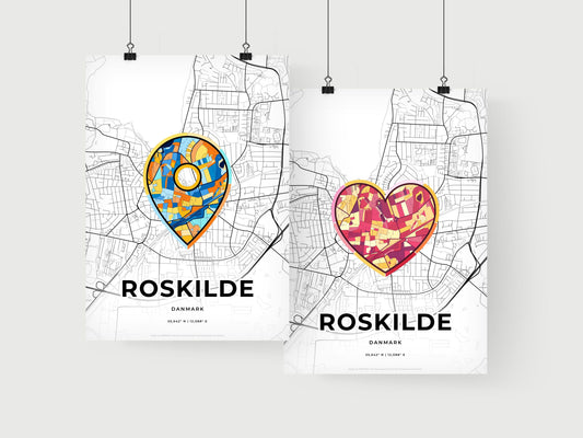 Roskilde Denmark art print for couples