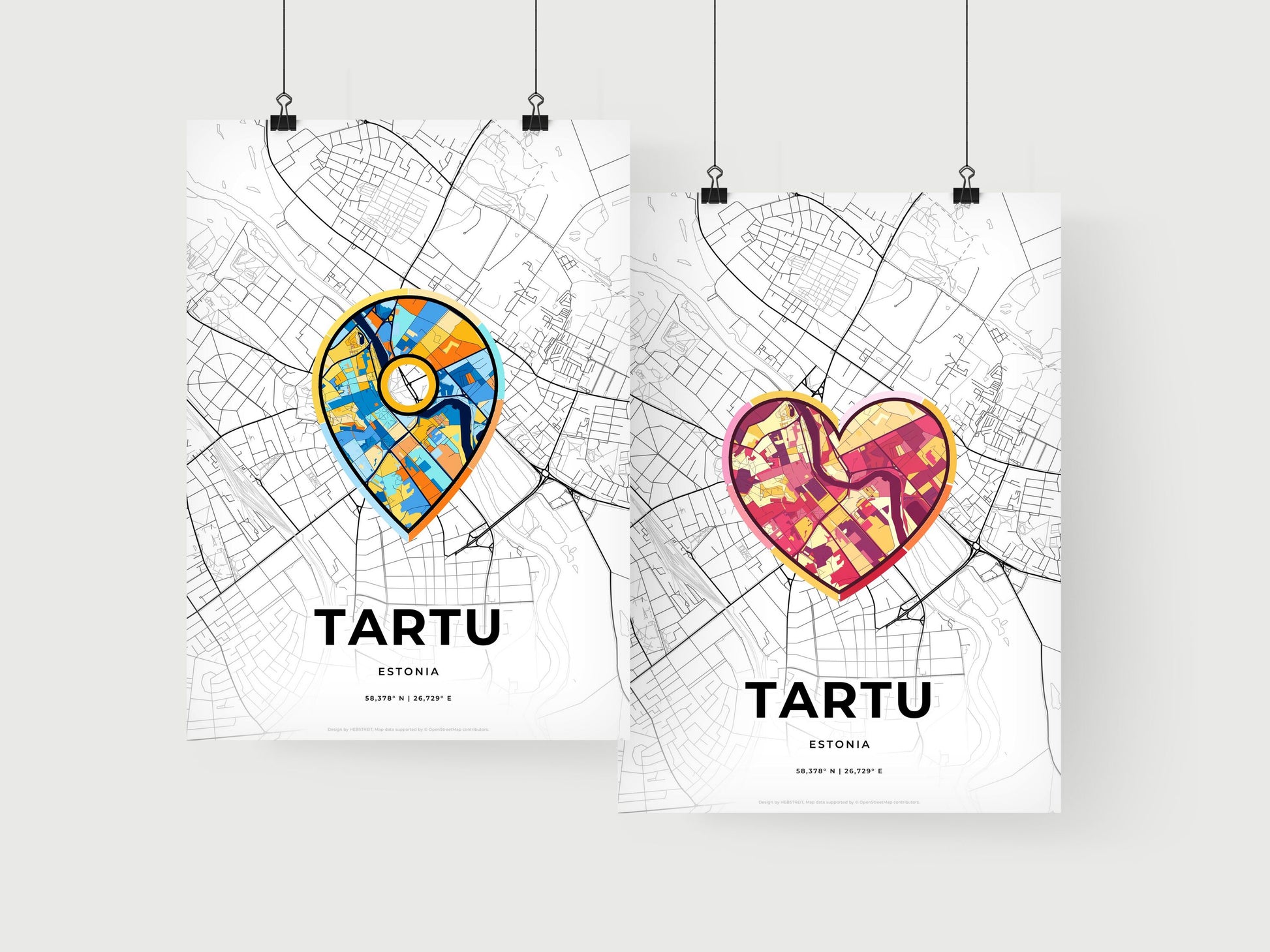 Tartu Estonia art print for couples