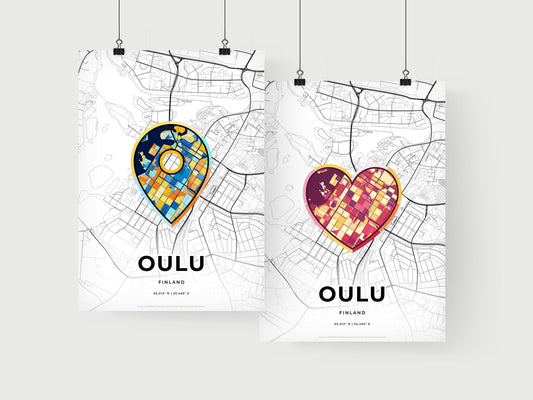 Oulu Finland art print for couples