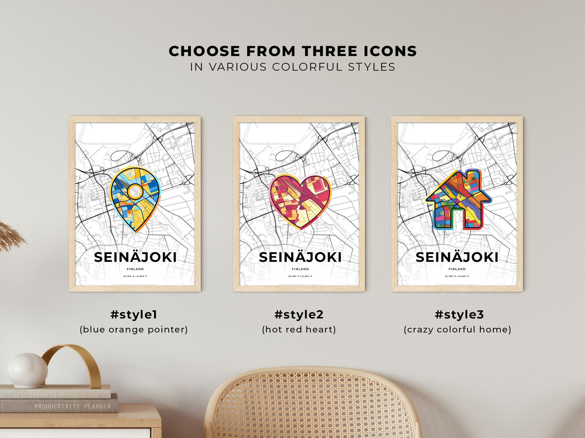 Seinäjoki Finland maps with colorful icons
