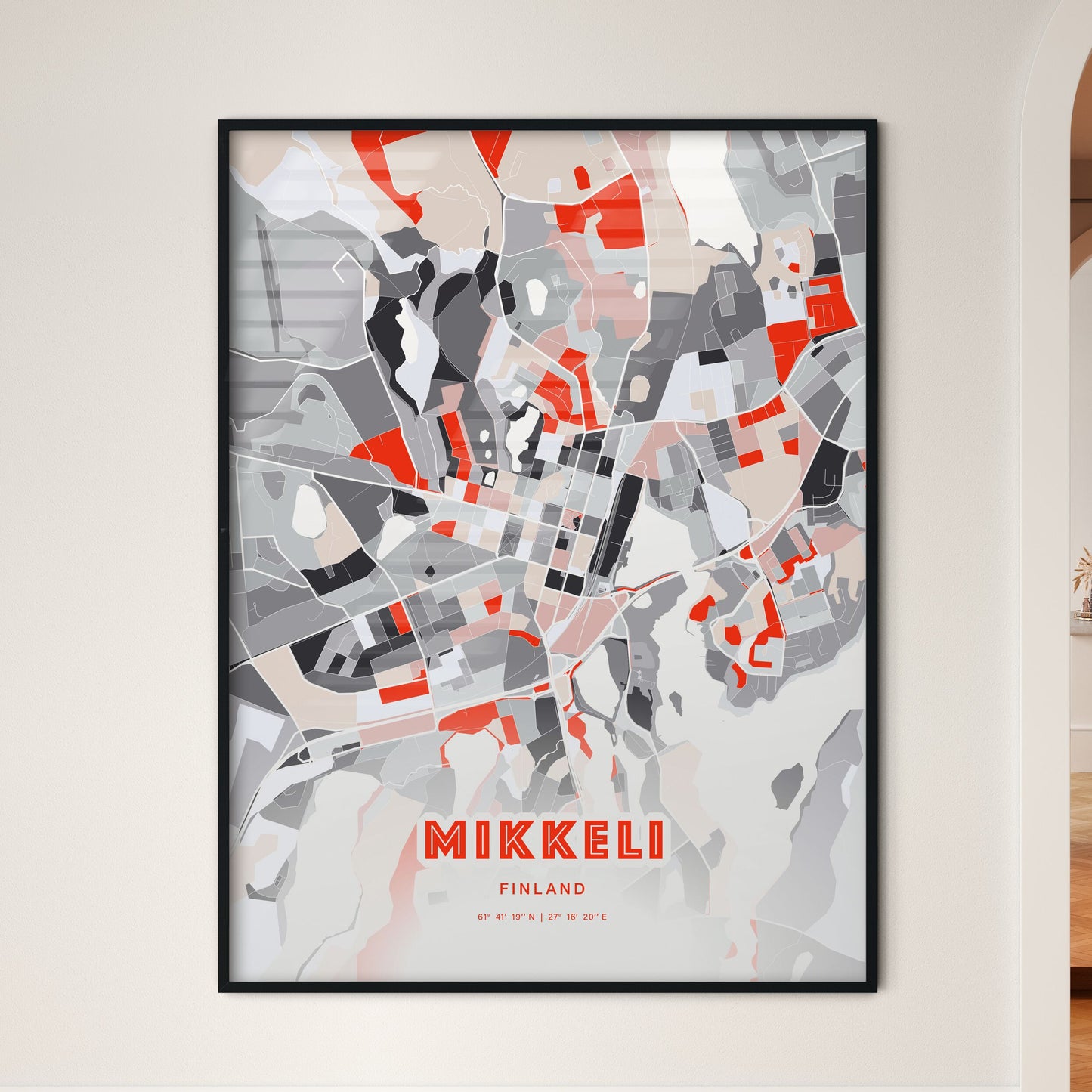 Colorful MIKKELI FINLAND Fine Art Map Modern