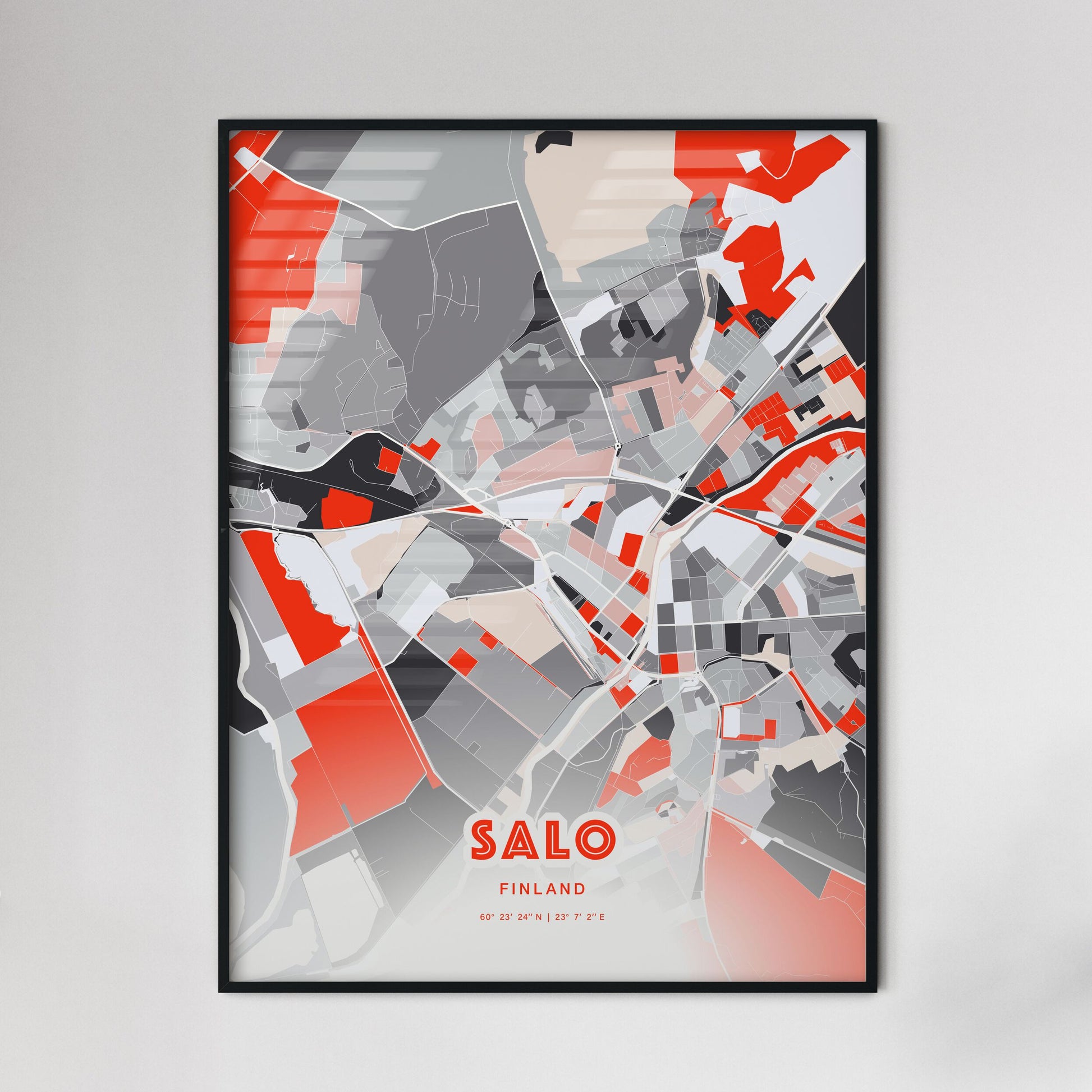 Colorful SALO FINLAND Fine Art Map Modern