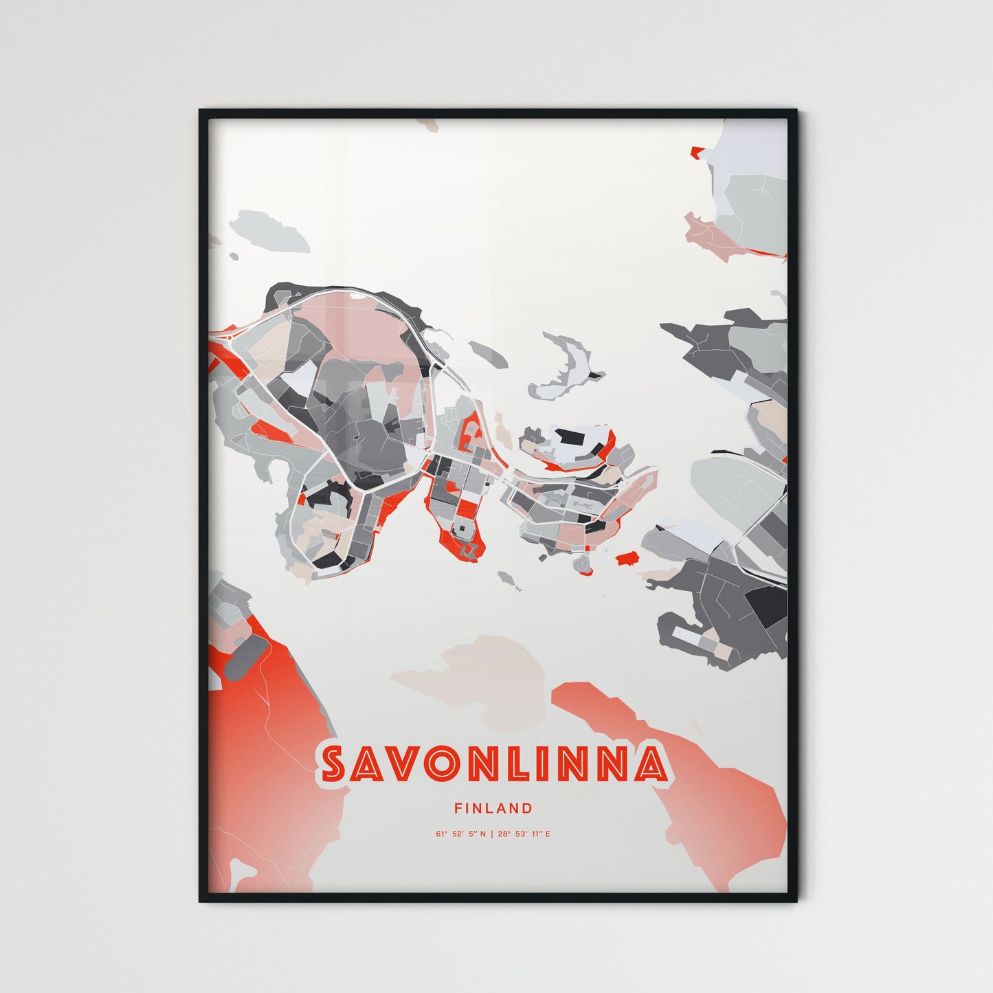 Colorful SAVONLINNA FINLAND Fine Art Map Modern