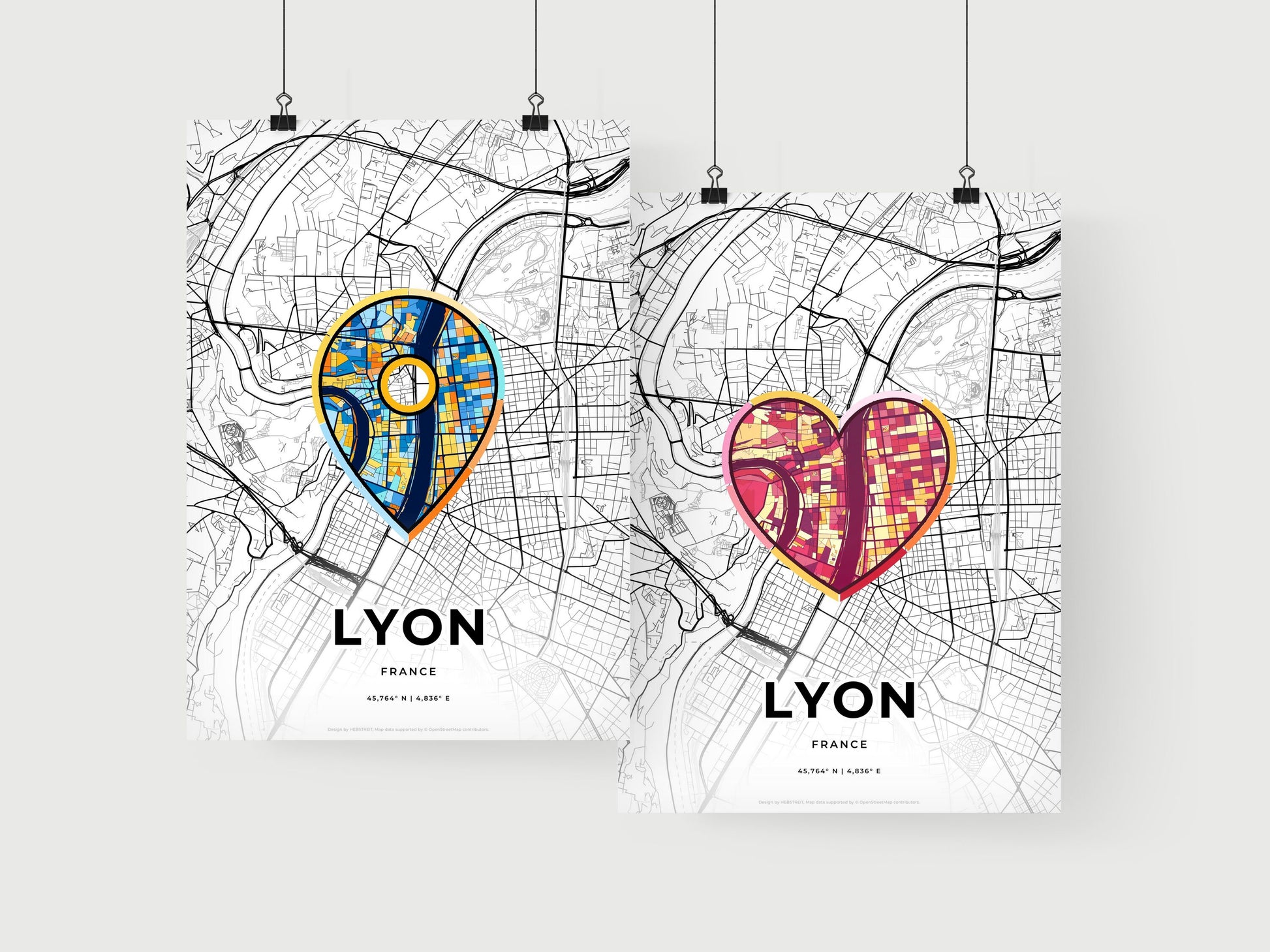Lyon France art print for couples