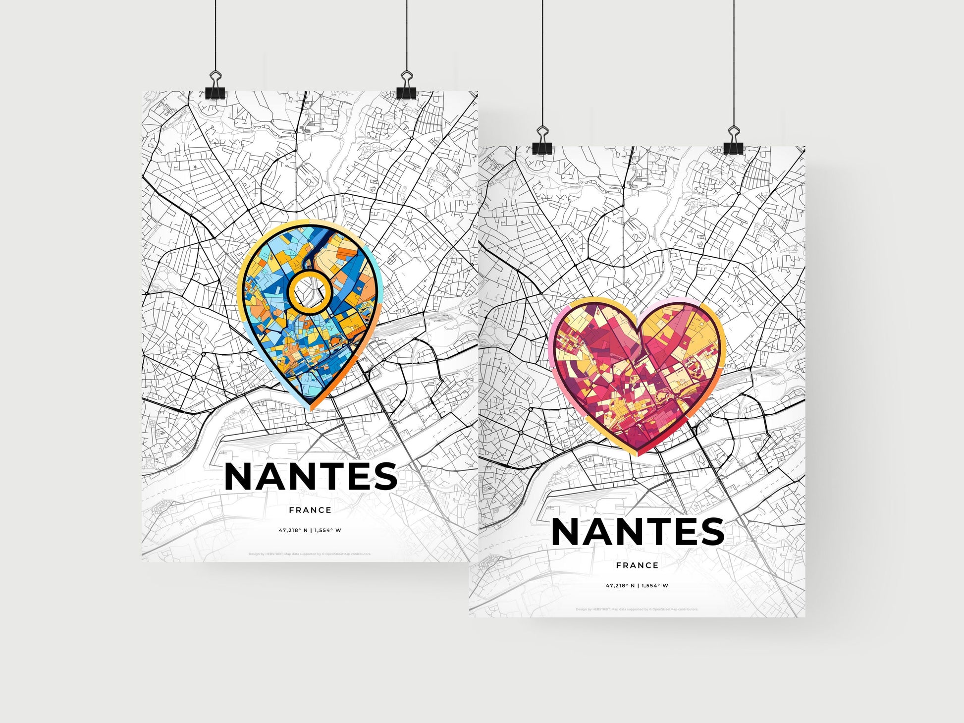 Nantes France art print for couples