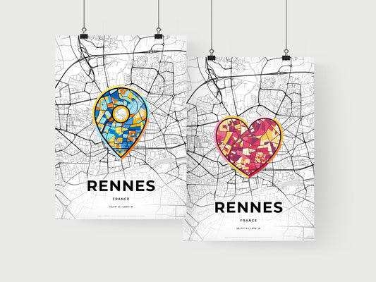 Rennes France art print for couples