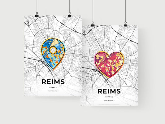 Reims France art print for couples