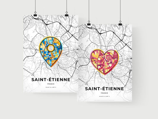 Saint-Étienne France art print for couples