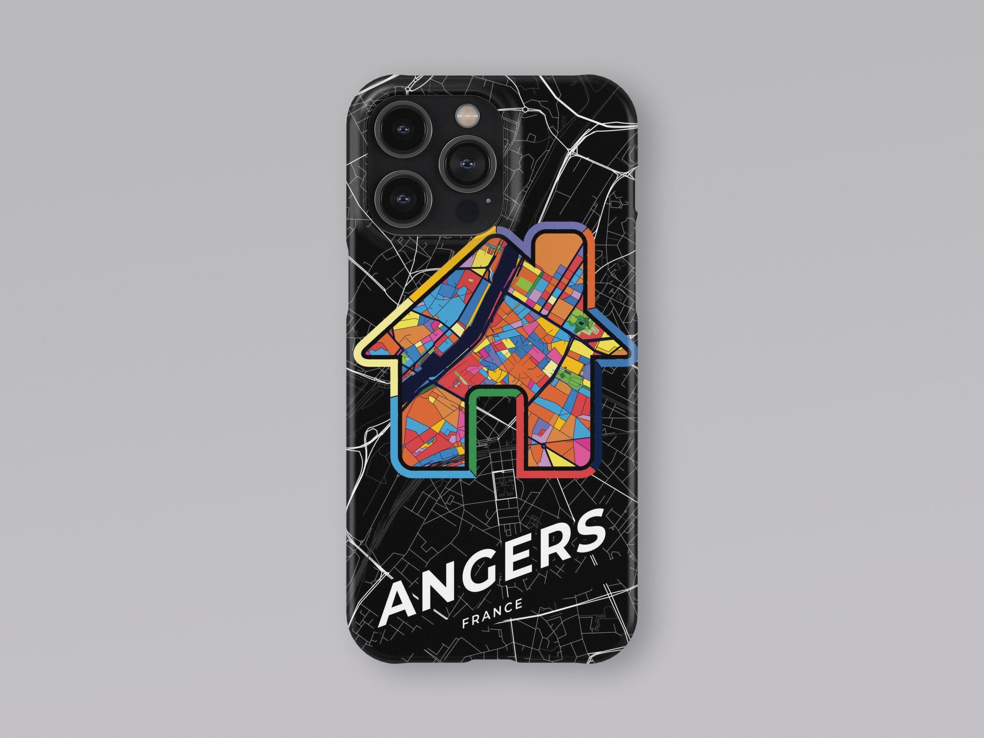 Angers France slim phone case with colorful icon. Birthday, wedding or housewarming gift. Couple match cases. 3