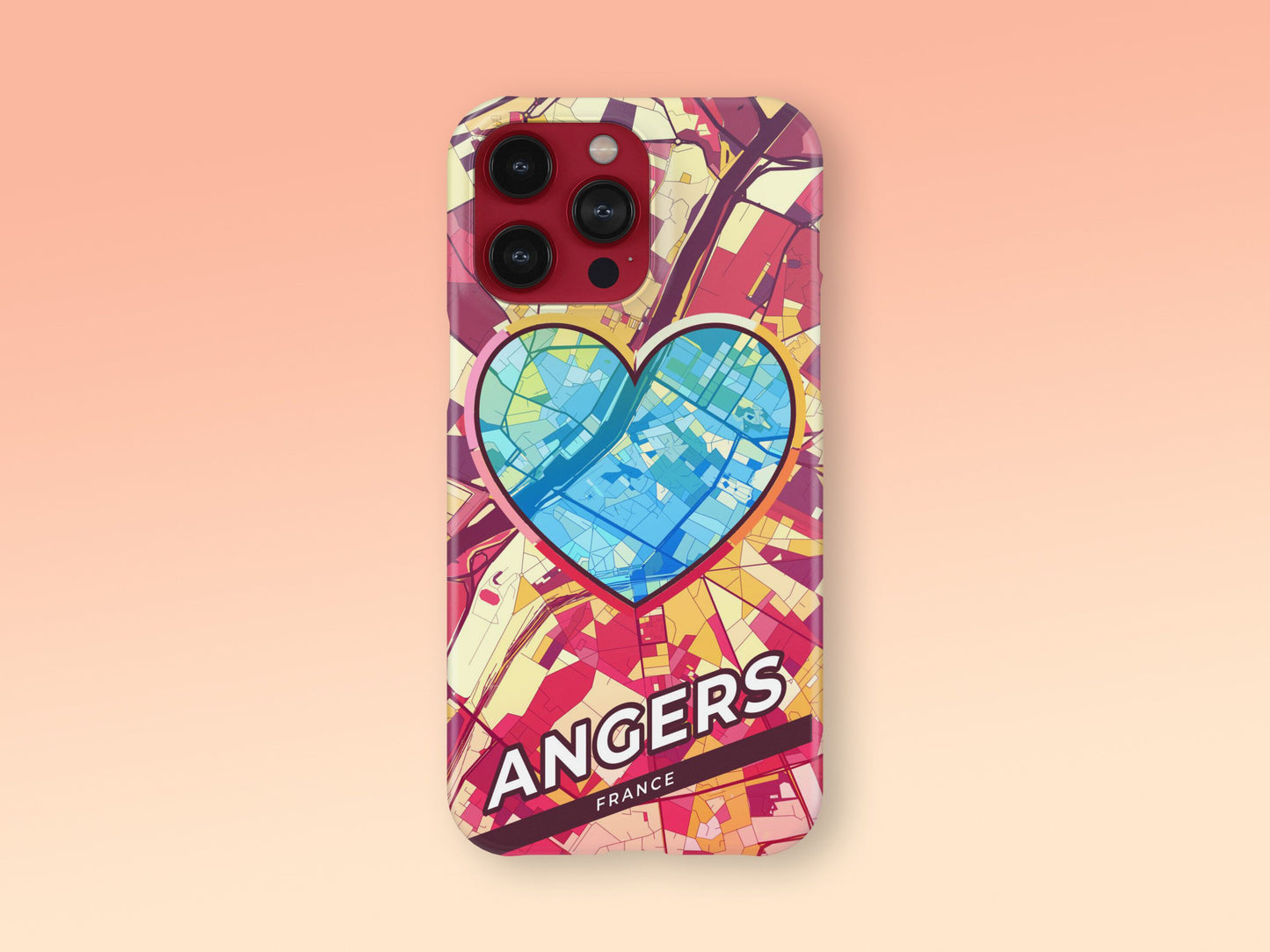Angers France slim phone case with colorful icon. Birthday, wedding or housewarming gift. Couple match cases. 2