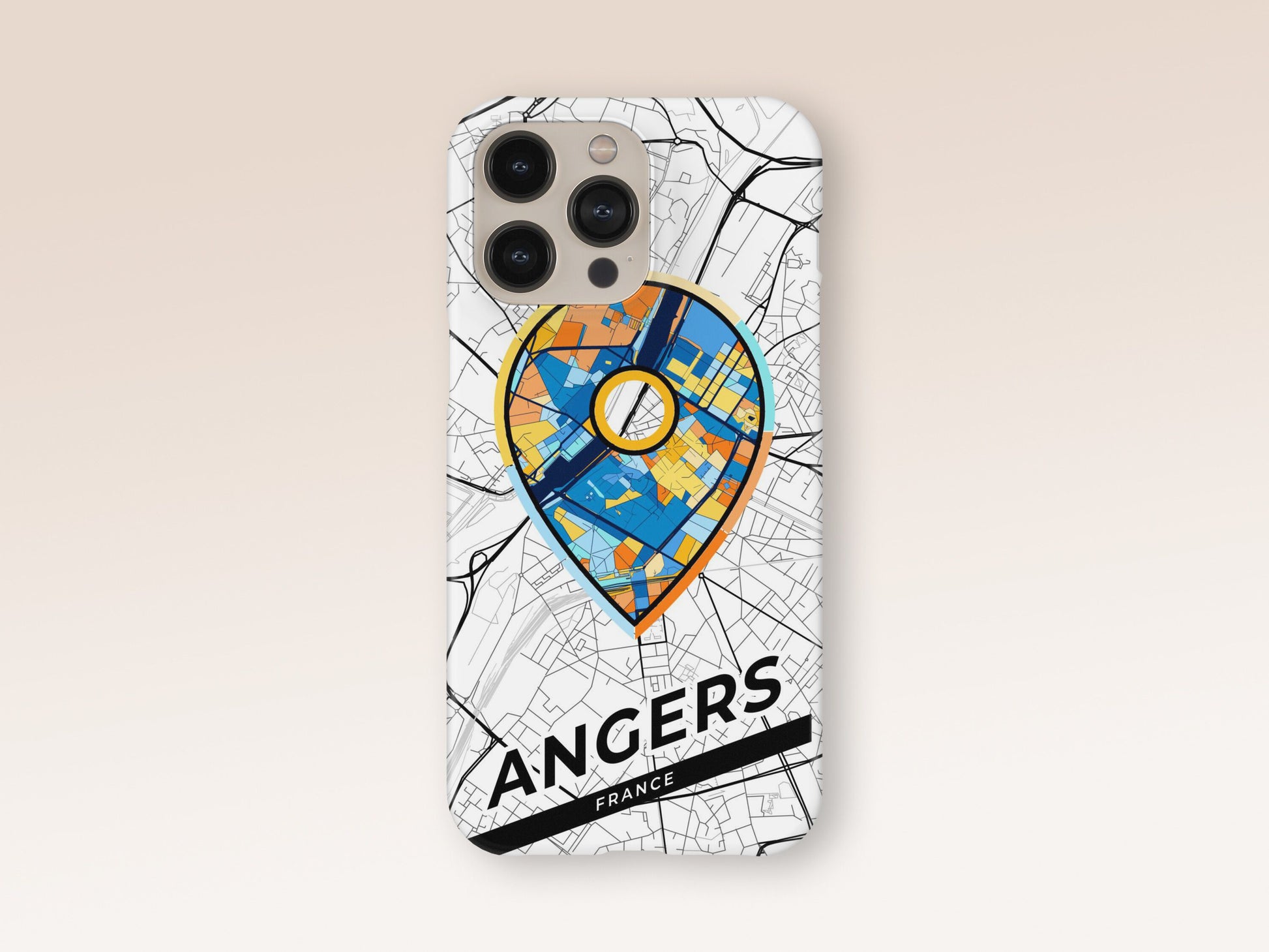 Angers France slim phone case with colorful icon. Birthday, wedding or housewarming gift. Couple match cases. 1