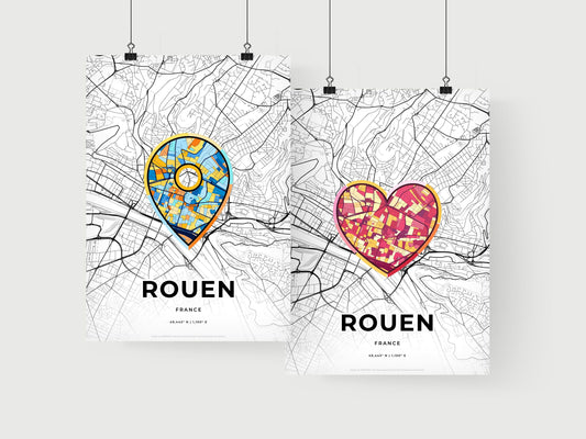 Rouen France art print for couples