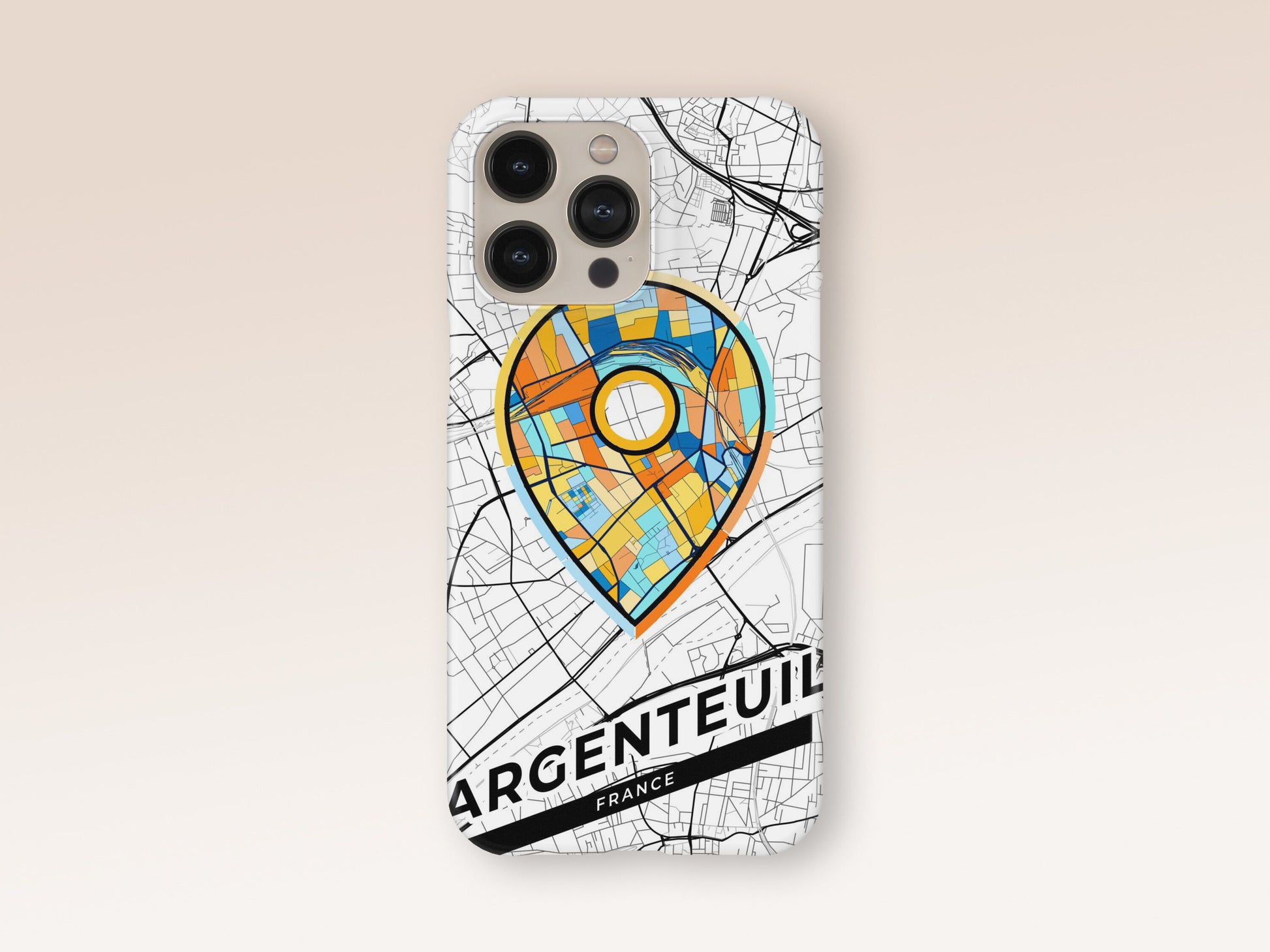 Argenteuil France slim phone case with colorful icon. Birthday, wedding or housewarming gift. Couple match cases. 1