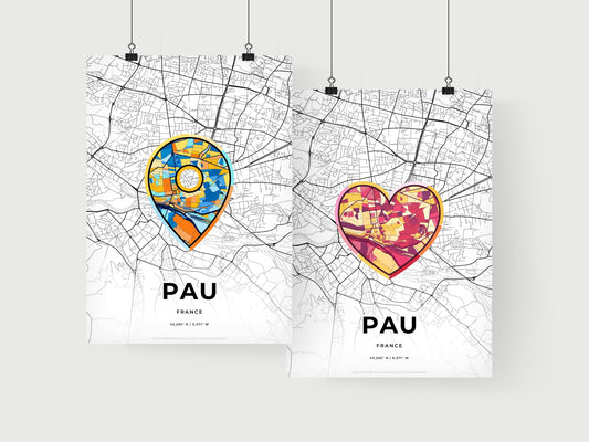Pau France art print for couples
