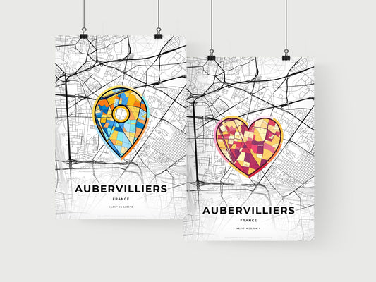 Aubervilliers France art print for couples