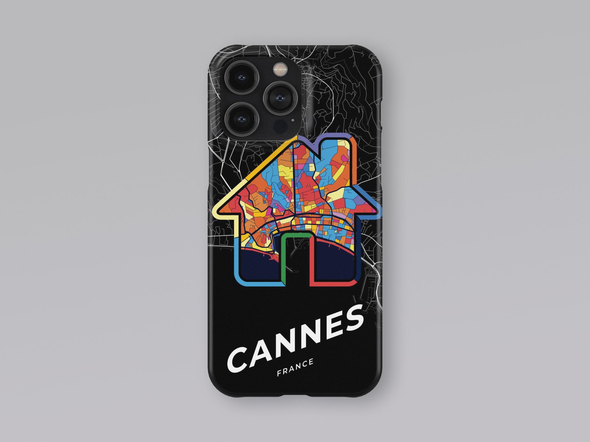 Cannes France slim phone case with colorful icon. Birthday, wedding or housewarming gift. Couple match cases. 3