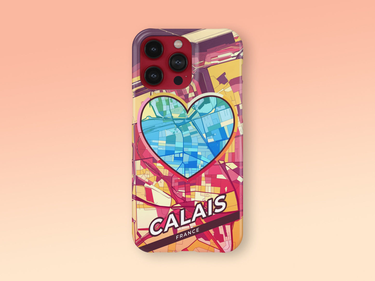 Calais France slim phone case with colorful icon. Birthday, wedding or housewarming gift. Couple match cases. 2
