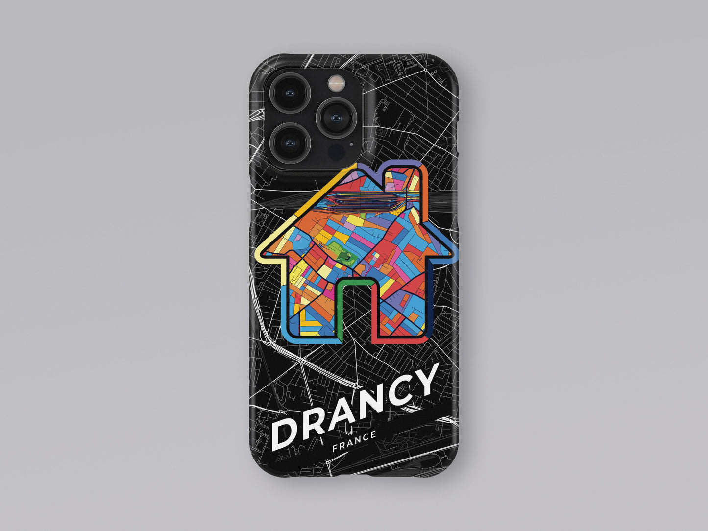 Drancy France slim phone case with colorful icon. Birthday, wedding or housewarming gift. Couple match cases. 3