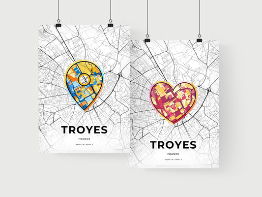 Troyes France art print for couples