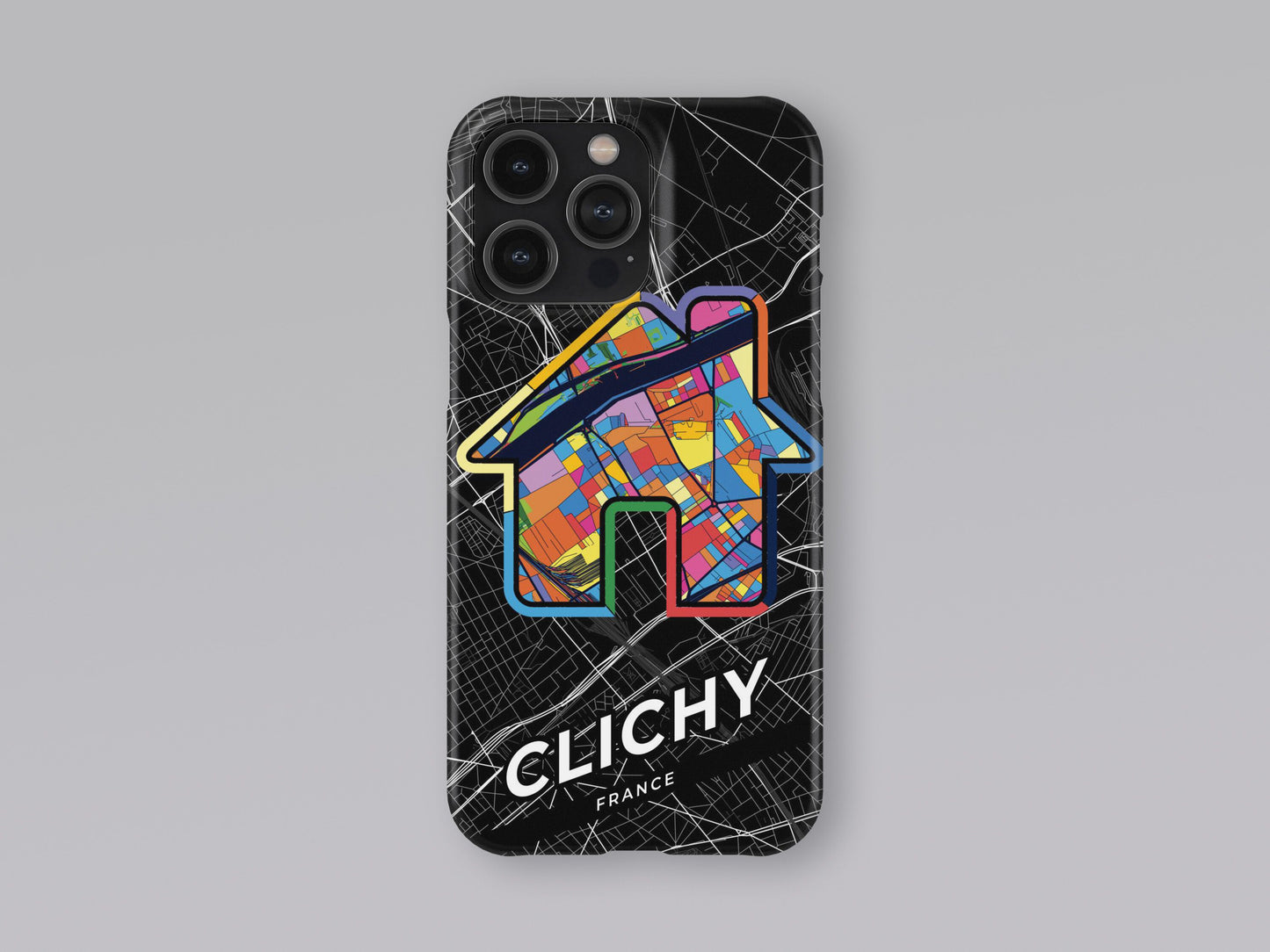 Clichy France slim phone case with colorful icon. Birthday, wedding or housewarming gift. Couple match cases. 3