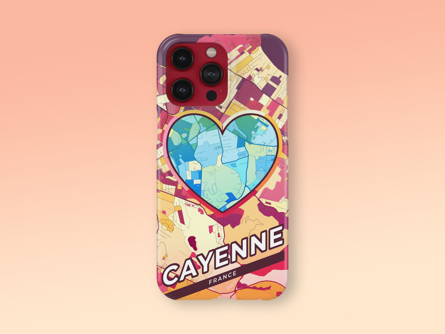 Cayenne France slim phone case with colorful icon. Birthday, wedding or housewarming gift. Couple match cases. 2