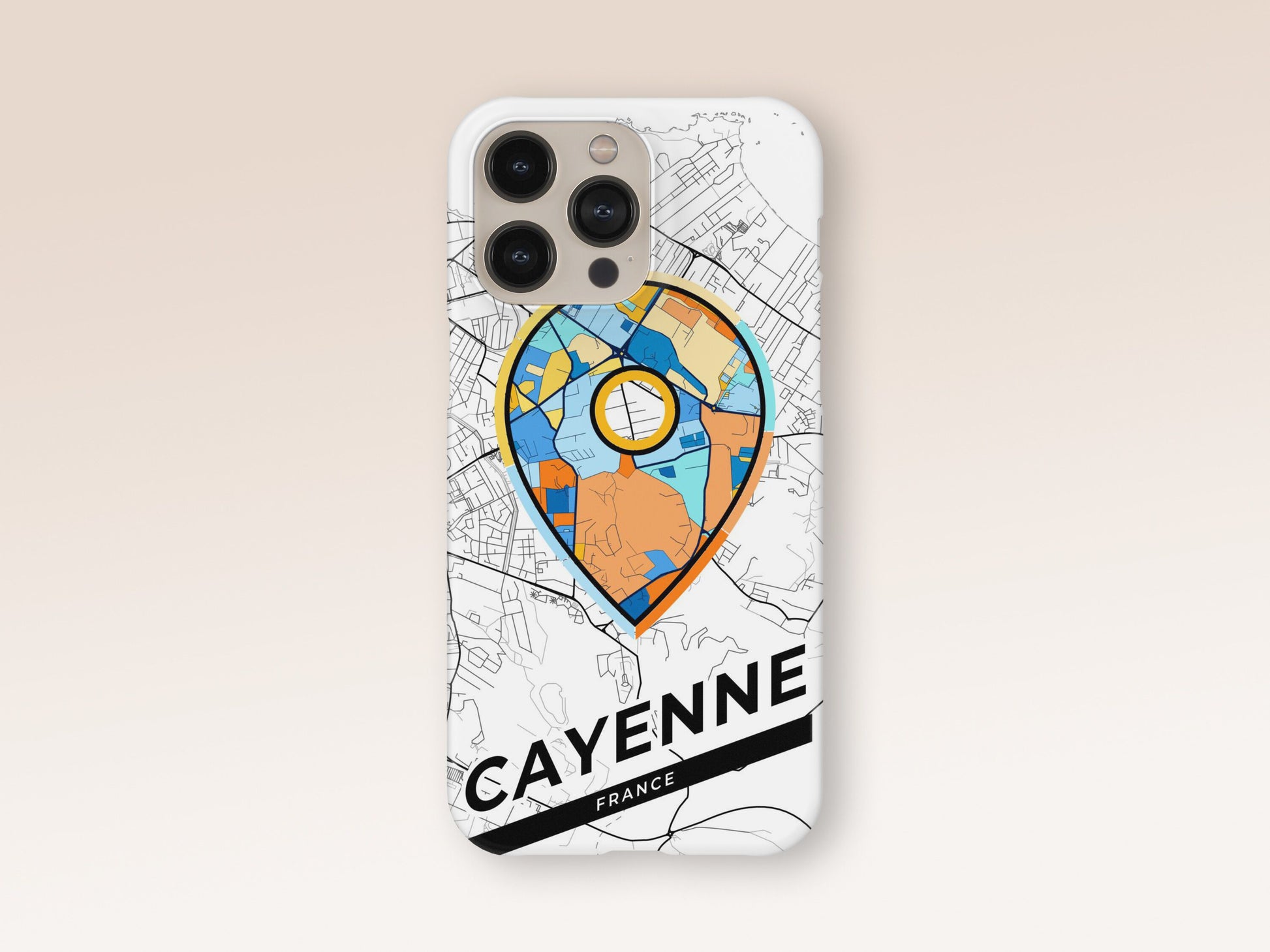 Cayenne France slim phone case with colorful icon. Birthday, wedding or housewarming gift. Couple match cases. 1