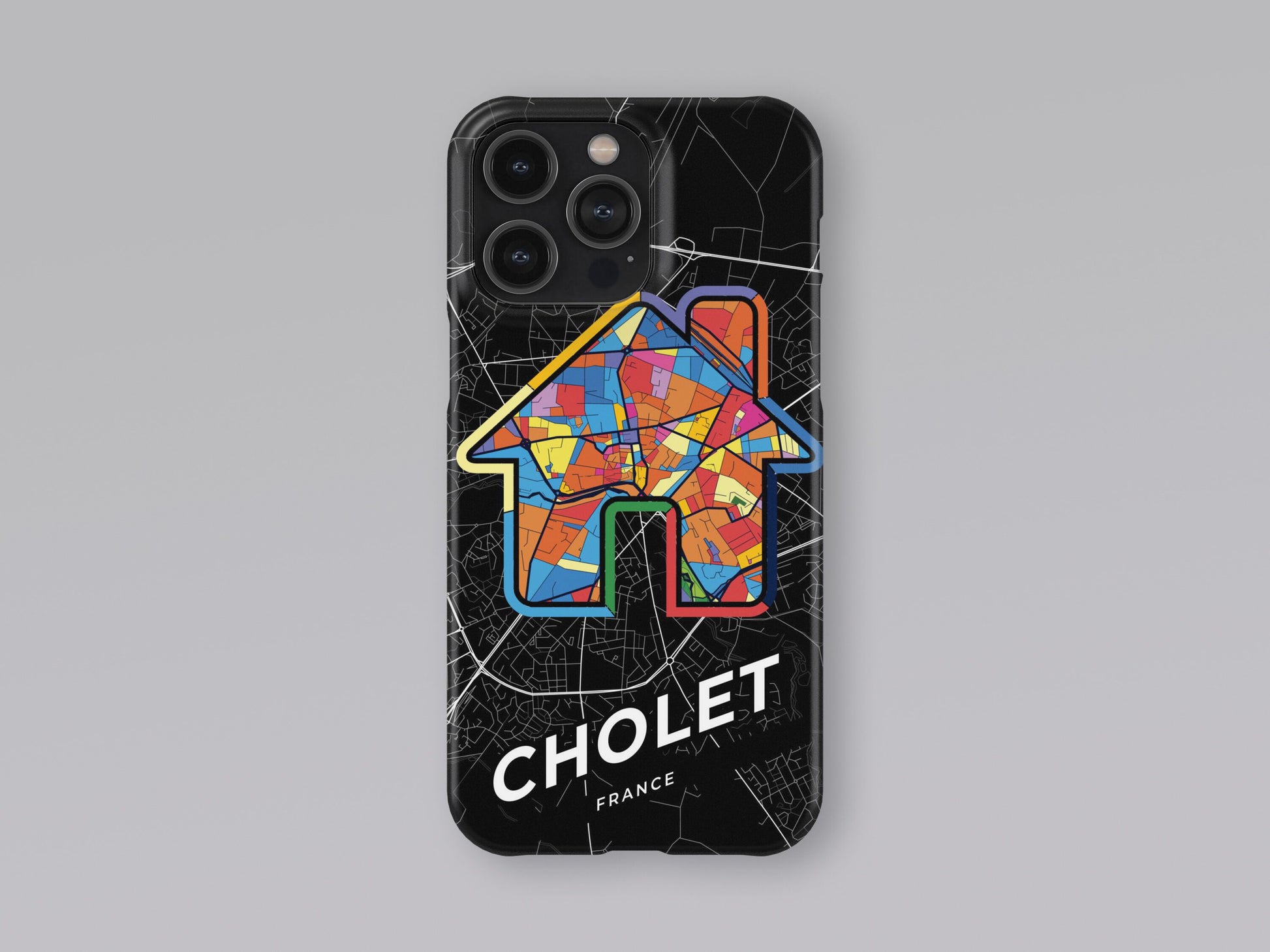 Cholet France slim phone case with colorful icon. Birthday, wedding or housewarming gift. Couple match cases. 3