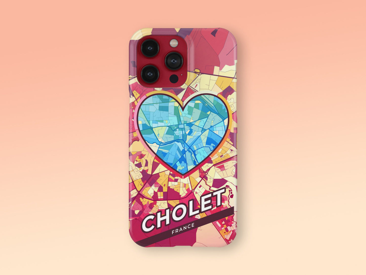 Cholet France slim phone case with colorful icon. Birthday, wedding or housewarming gift. Couple match cases. 2