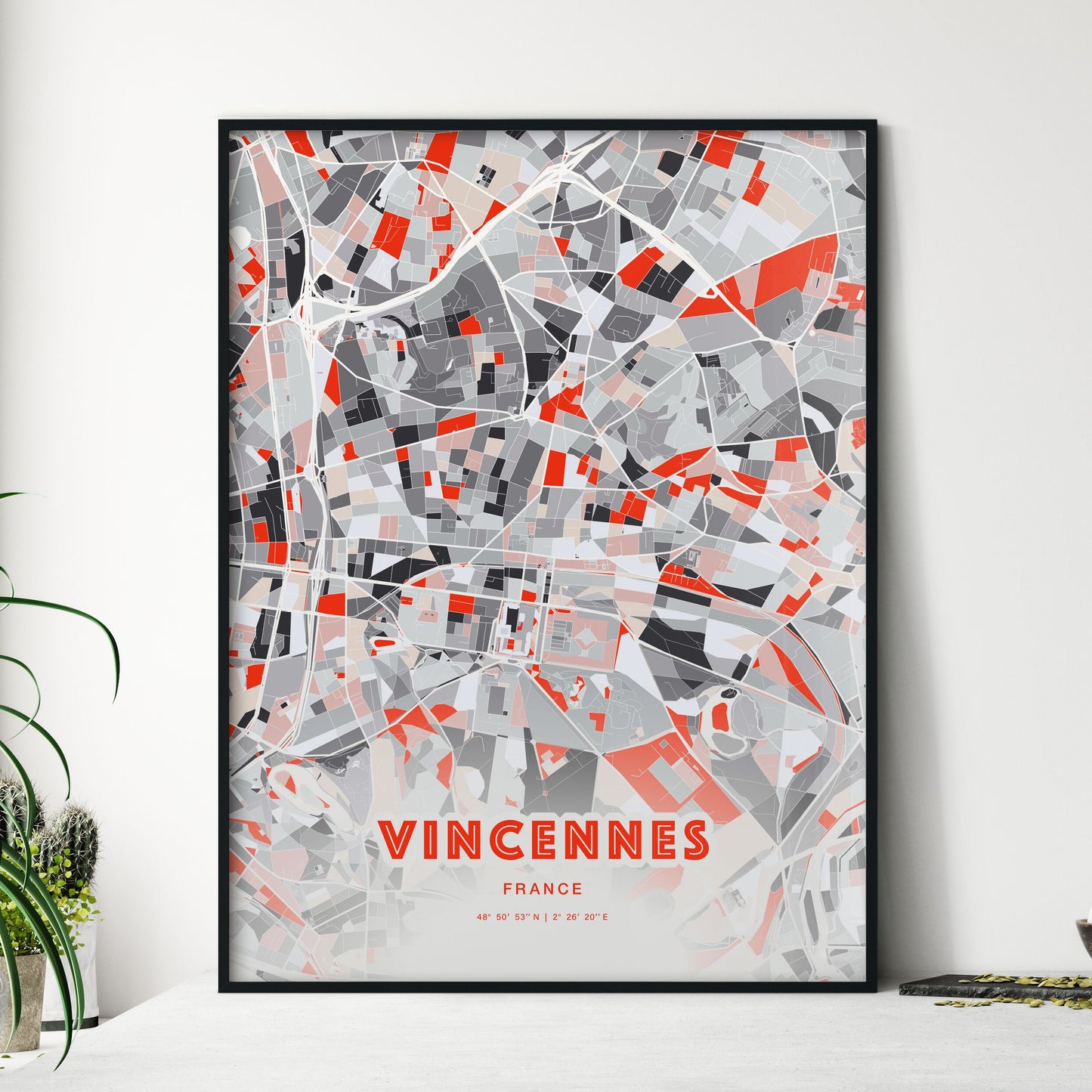 Colorful VINCENNES FRANCE Fine Art Map Modern