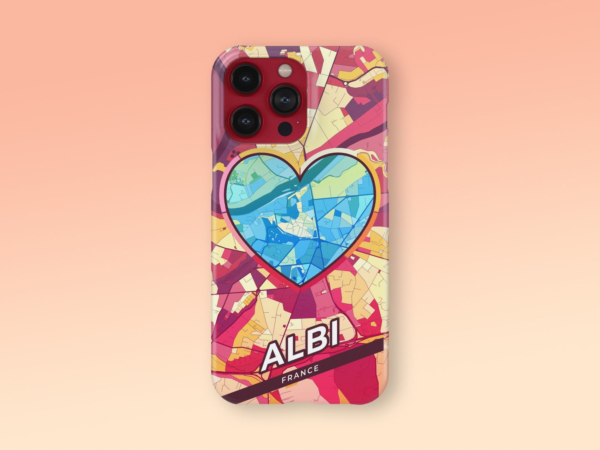 Albi France slim phone case with colorful icon. Birthday, wedding or housewarming gift. Couple match cases. 2
