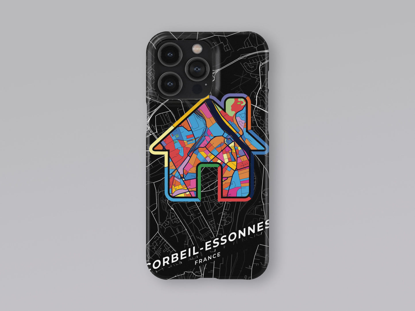 Corbeil-Essonnes France slim phone case with colorful icon. Birthday, wedding or housewarming gift. Couple match cases. 3