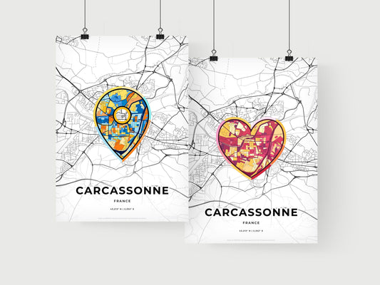 Carcassonne France art print for couples