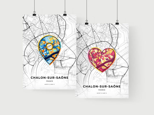 Chalon-Sur-Saône France art print for couples