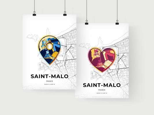 Saint-Malo France art print for couples
