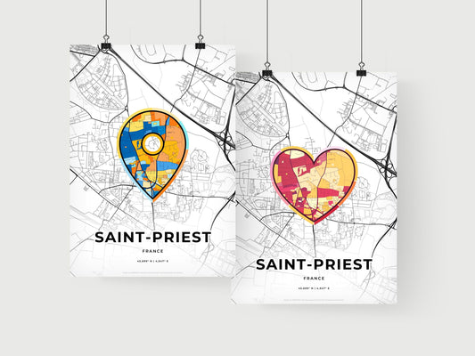 Saint-Priest France art print for couples