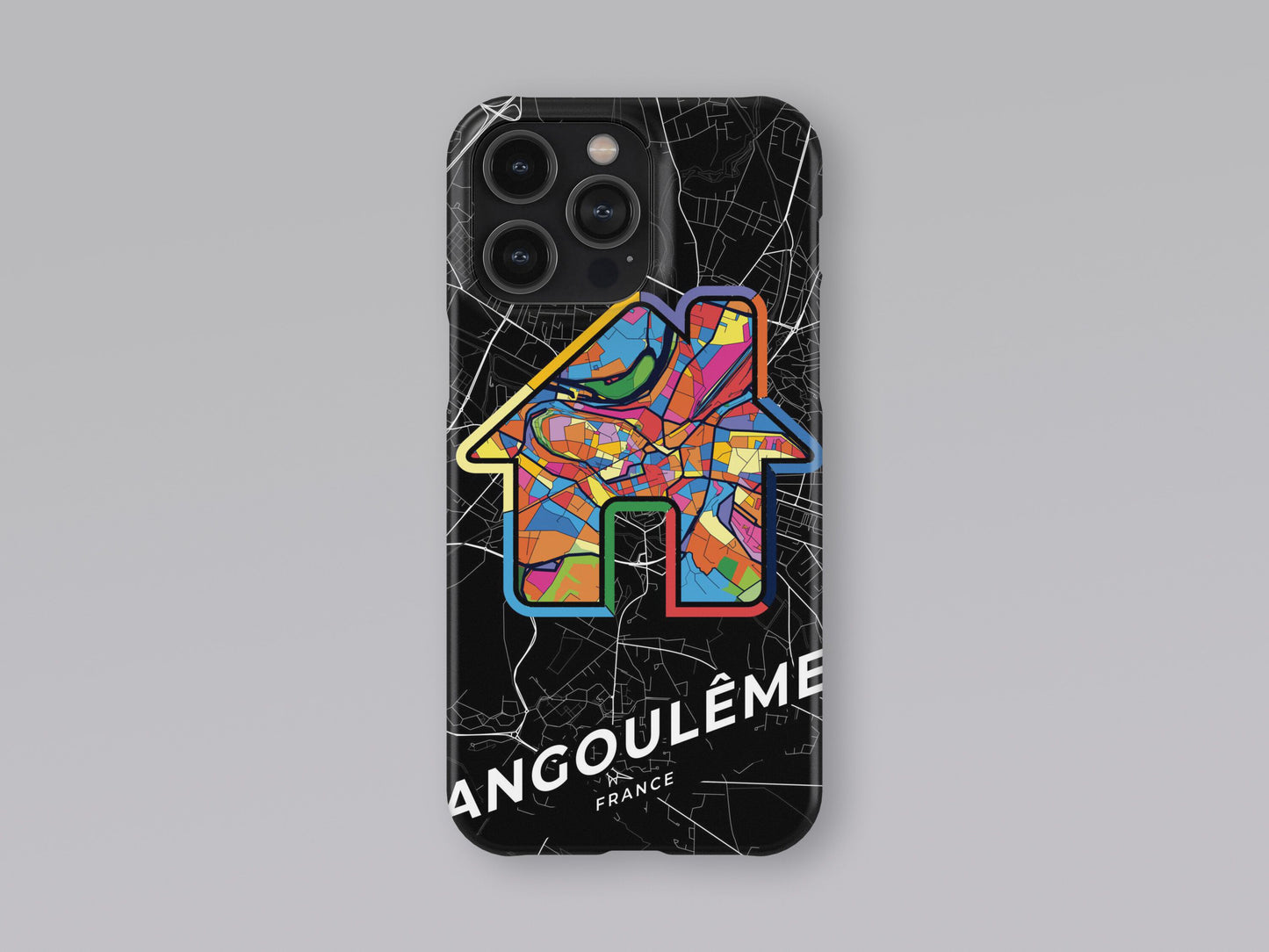 Angoulême France slim phone case with colorful icon. Birthday, wedding or housewarming gift. Couple match cases. 3