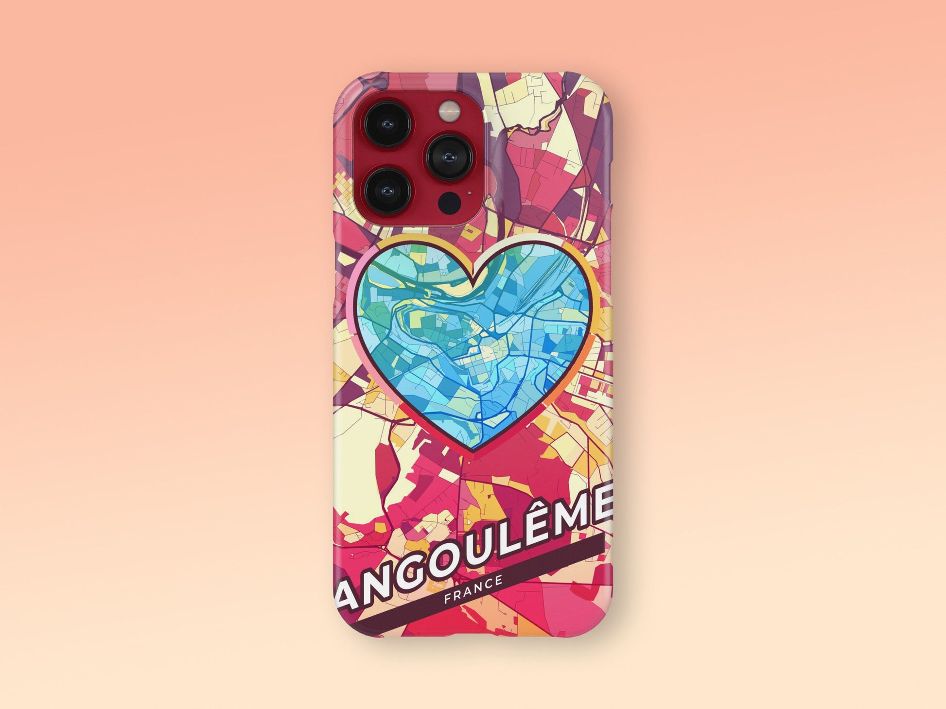 Angoulême France slim phone case with colorful icon. Birthday, wedding or housewarming gift. Couple match cases. 2