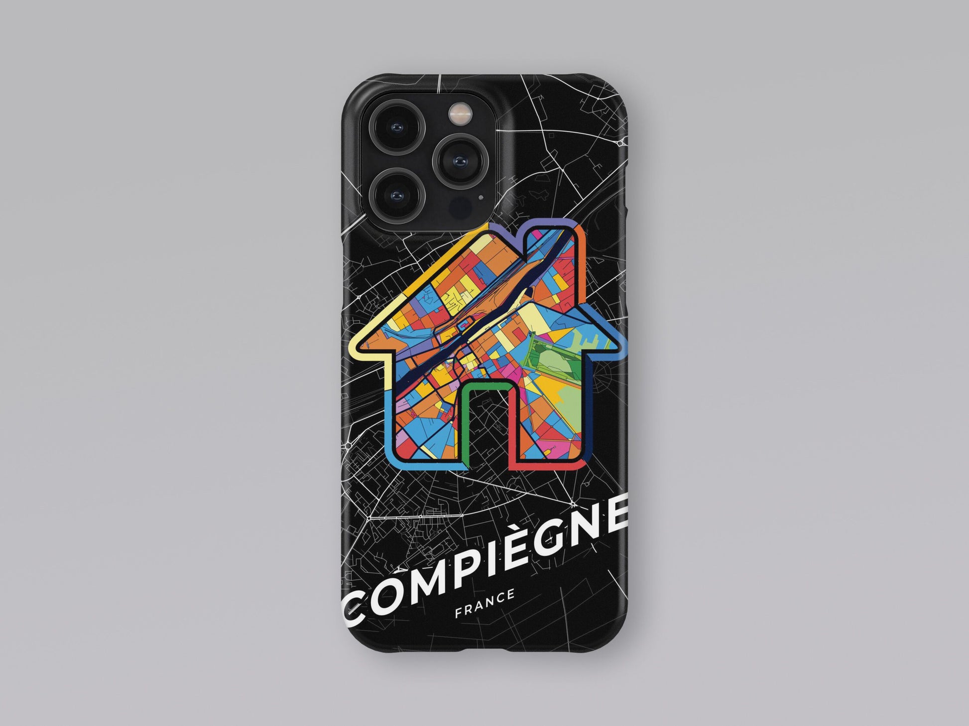 Compiègne France slim phone case with colorful icon. Birthday, wedding or housewarming gift. Couple match cases. 3