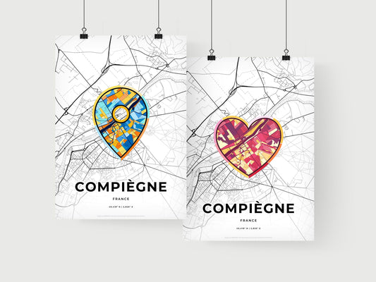 Compiègne France art print for couples