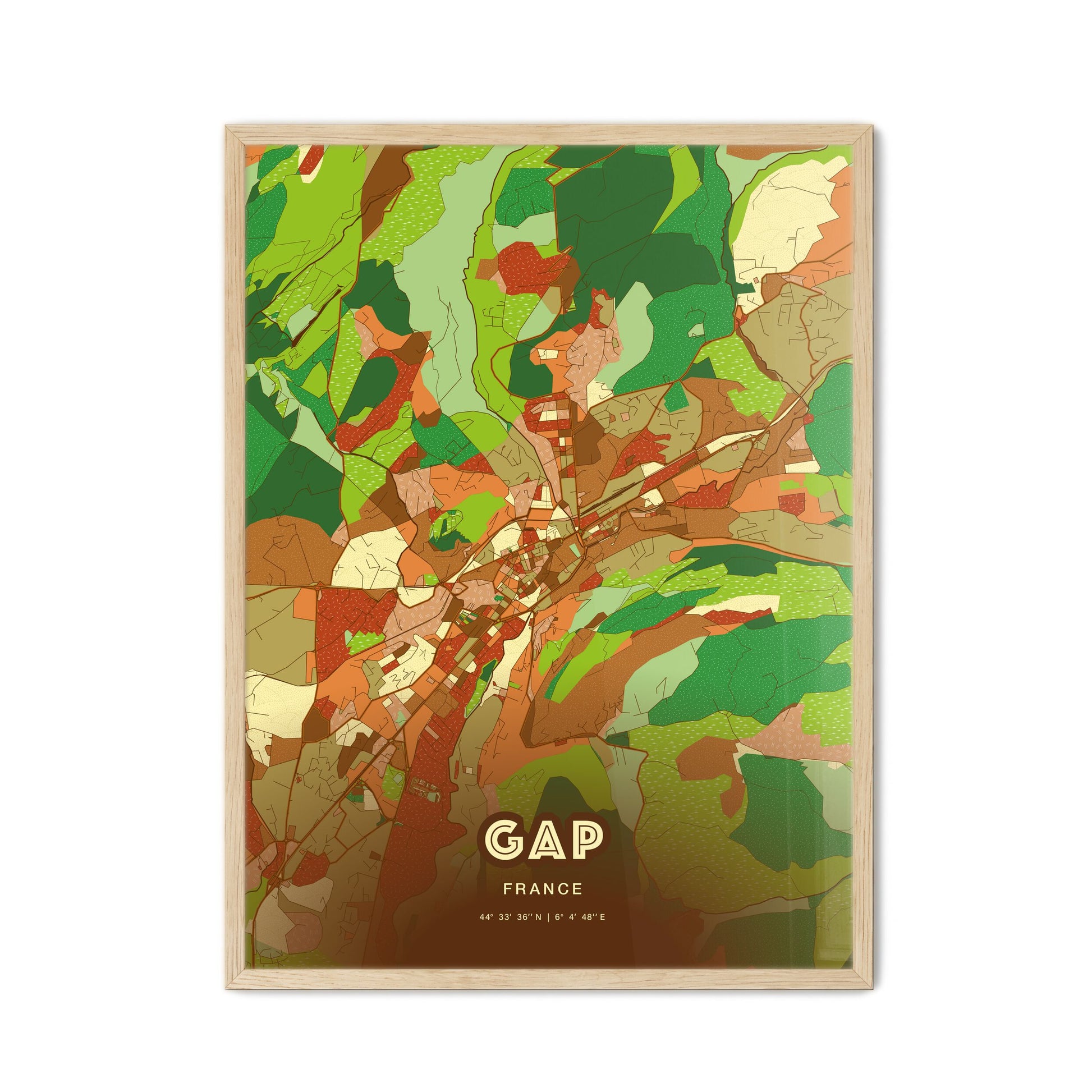 Colorful GAP FRANCE Fine Art Map Farmhouse