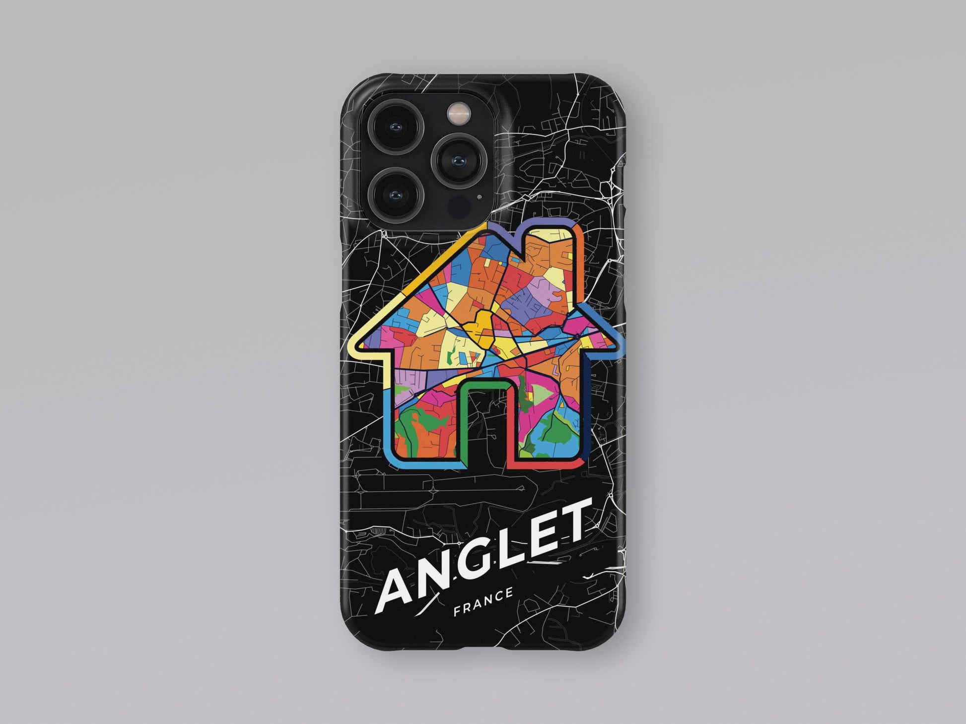 Anglet France slim phone case with colorful icon. Birthday, wedding or housewarming gift. Couple match cases. 3